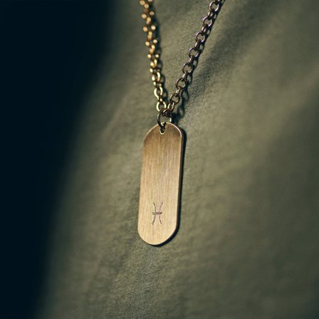 Colar Signo do Zodíaco em Aço Dourado Peixes para homens - Colares em aço