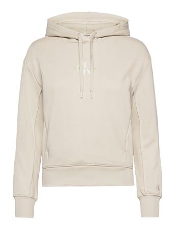 Monogram Logo Hoodie Cream Calvin Klein Jeans