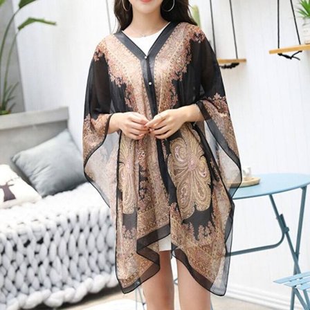 Sjal Scarf Beach Cover Up SVART