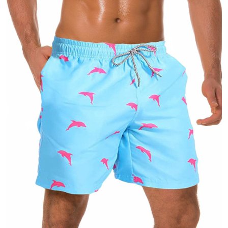 Opløselige badebukser Fødselsdagsspøg Sjov Bachelor Strandfest-gave til din bror Mist sine badebukser i poolen (FÅ DEN) Blå Pink Delfin