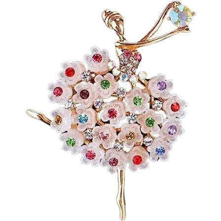 Tjej Sweet Rhinestone Dans Balett Broscher Pins Bröstnål Smycken Dam Accessoarer