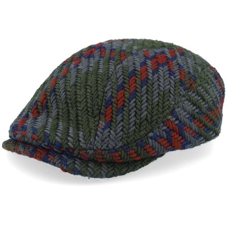 Upfront - Grün Flatcap Cap - Willey Checked Sixpence Army Flat Cap @ Hatstore