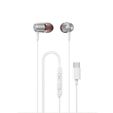 Dudao X1PROT In-Ear trådbundna USB-C-hörlurar 1,2 m - Vit