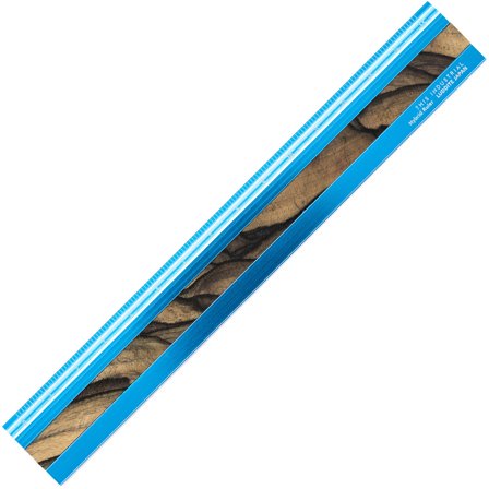Luddite Règle Aluminium/Bois 15 cm Turquoise/Pale Moon Ebony