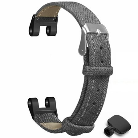 Garmin Lily Klockarmband Denim Texture Veganläder Justerbart armband - Grå