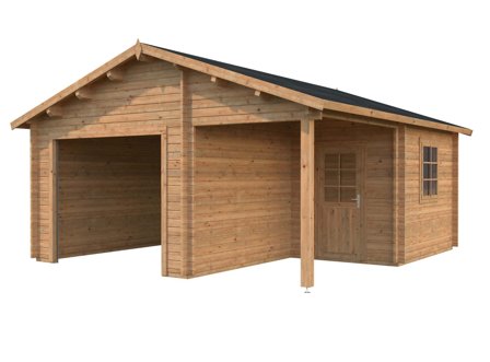 Palmako Roger Garage 28,1 m²/inv. 21,9+5,2 m², utan port brun, impr., Stugor & förråd