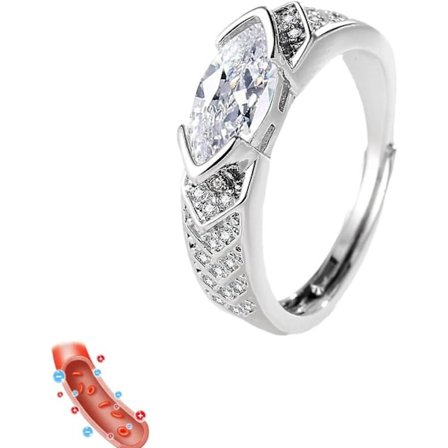 Magnetisk lymfaterapi titanjon moissanit diamant ring, moissanit magnetisk ring, lymfkörtlar zirkon ring