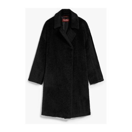 Max Mara Studio, Single-Breasted Coat Czarny, Kobieta, Rozmiar: L