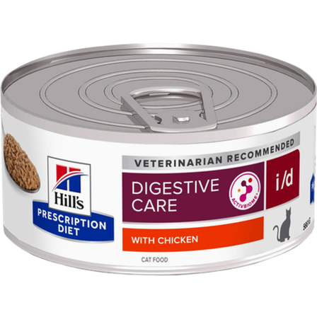 Hill's Prescription Diet Feline - i/d Digestive Care Chicken Canned - Wet Cat Food 156 g x 24 - Katt - Kattefôr & kattemat - Veterinærfôr for katt - 