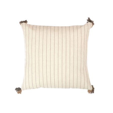 Koristeellinen puuvillatyyny 45x45cm beige kangas