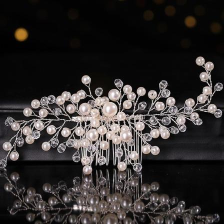 Hårnål i uråldrig stil Crystal Hårklämma Super Fairy Pearl Hår Klassiskt Silver