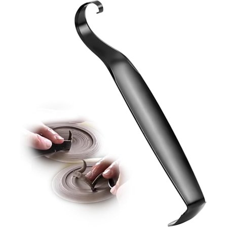 Alsidigt drejeværktøj til keramik, slebet keramikværktøj til keramikere, højkvalitets dobbeltsidet lerværktøj keramik 1 stk. sort