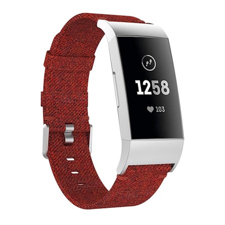 Canvasarmband Fitbit Charge 3/4 Röd