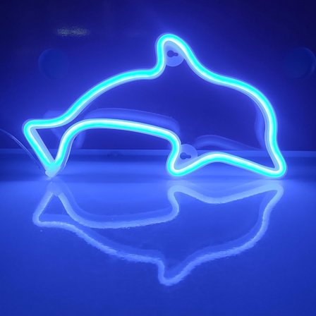 Delfin Neon Skyltar, LED-lampor Bordsdekoration, Flickors Sovrumsväggdekor, Barnens Födelsedagspresent, Bröllopsfesttillbehör Företagsgåvor Neon 