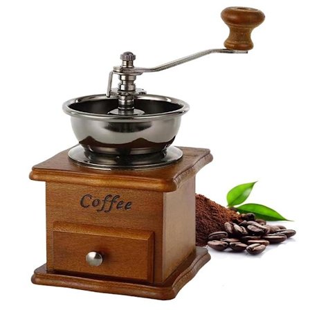 Manuell Espresso Bönkvarn - Vintage Grov Trästil Kaffekvarn