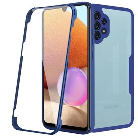 Taske til Samsung A32 4G (6,4") Marineblå tyk forstærket kant 360 graders beskyttelse Anti-ridse stiv