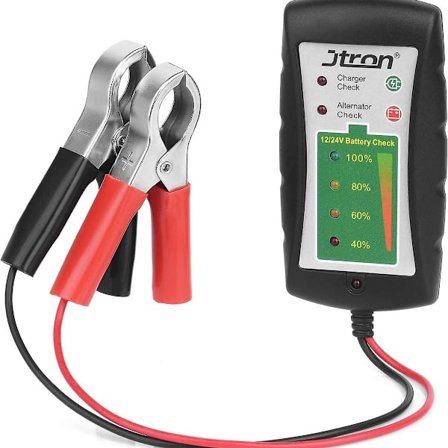 12/24V DC bilbatteritester med LED-alternator for bil, motorsykkel, lastebil, batteri