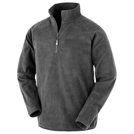 Result Äkta Återvunnen Herr Micro Zip Neck Fleece 3XL Grå