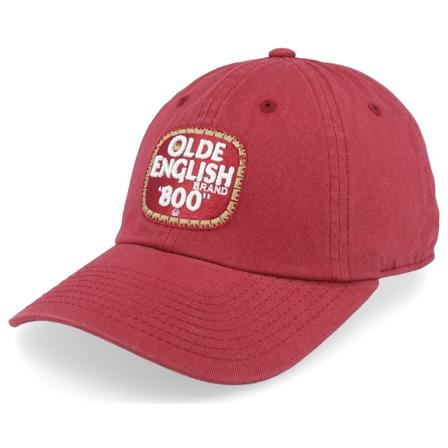 American Needle - Miller Old English Bp Slouch Red Dad Cap Unconstructed Red Cap - @ Hatstore