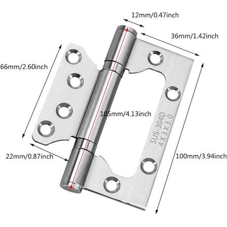 3 kappaletta raskaan oven oven saranat 100mm*36mm ruostumattomasta teräksestä valmistetut saranat
