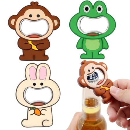 Magnetisk øloplukker formet som et dyr, sød kapselåbner til kæledyrselskere, køleskabsdekoration.