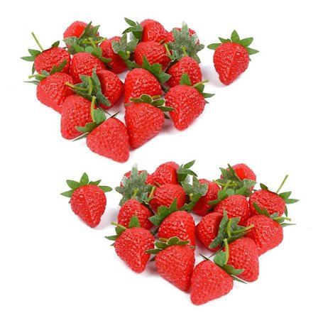 50 stk. Kunstige Jordbær, Livagtige Små Jordbær, Simulerede Frugter, Festival Dekoration