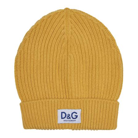 Dolce & Gabbana Knit Cashmere Hoed , Geel , Heren , Maat: ONE Size Hoeden
