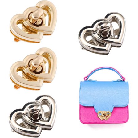 Metallväska stängning, 4 stycken, roterande stängning för väskor, lås, tapplås för väskor för DIY handväskor, plånböcker, damväskor, läder