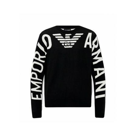 Armani, Knitwear Zwart, Heren, Maat:S