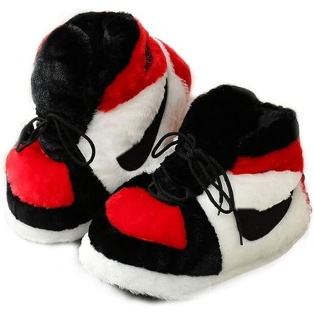 Sjove Sutsko Sportssko, Ultra Komfortable og Hyggelige Hjemmesko, Indendørs Sportssko, Plys Indendørs Unisex Sutsko - Sort Rød