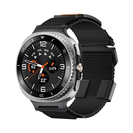 20mm Nylon Vævet Åndbar Sportsrem kompatibel med Samsung Watch - Sort