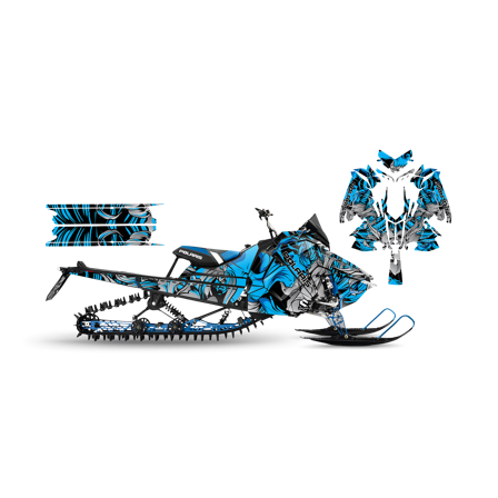 Dekalkit SweTown Flower Skull Blå - Polaris Axys 850 Pro RMK 163 2019-2019