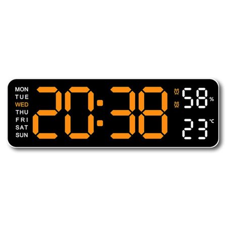 Med kalenderdatum Temperatur LED Stor Display USB Digital Väggklocka R9-FA-