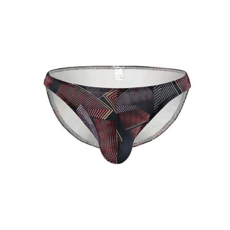 Män printed Bulge Pouch Trosor Bekväma låg tajt underkläder Red XL