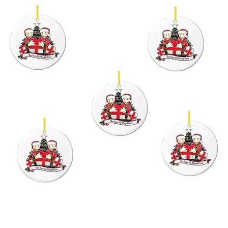 5-pack 2020 Ny Julgransdekoration Ljusslinga Hängande Ansiktslös Gammal Man Hängsmycke