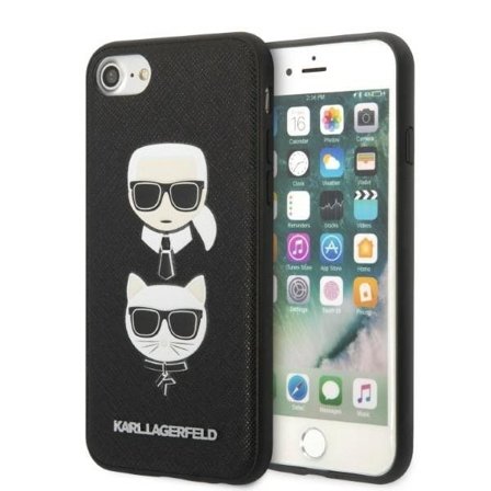 Karl Lagerfeld KLHCI8SAKICKCBK iPhone 7/8/SE 2020/SE 2022 Saffiano Hardcase Karl & Choupette Head