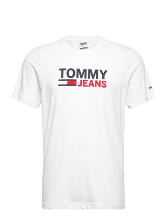 Tjm Reg Corp Logo Tee T-shirt Hvid Tommy Jeans