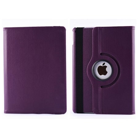 Fodral för iPad 2022 10 lila roterande läder litchimönster stativ