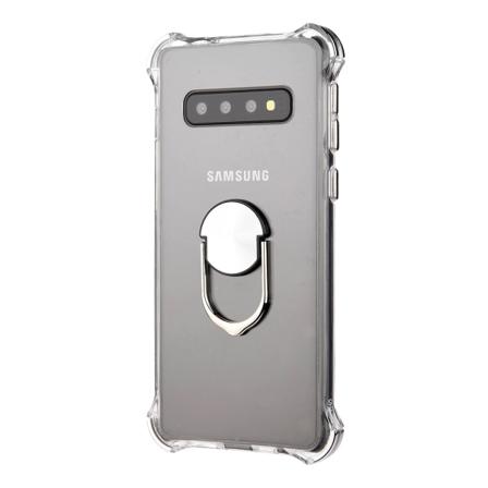 Suojakuori sormustelineellä - Samsung Galaxy S10+ Silver