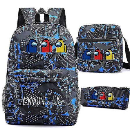 Among Us Space Kill Student Schoolbag Backpack Pencil Bag Small Satchel Three-piece Set
