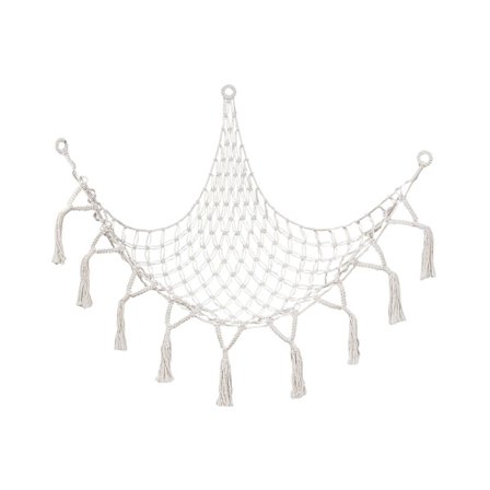 Opbevaring hængekøje med kvast Håndlavet bomuldsreb hjørne hængende udstoppet dyrelegetøj Organizer Nettaske Home Decor Qinghai