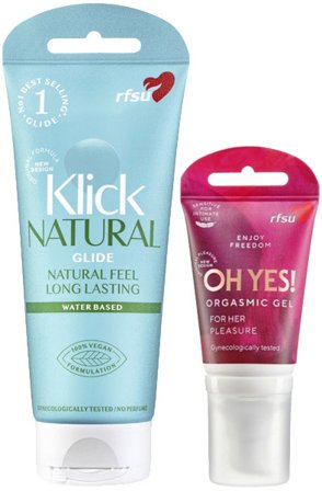 RFSU Oh Yes Orgasm Gel + RFSU Klick Glidmedel Pakettitarjous