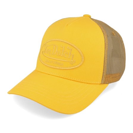 Von Dutch - Oval Patch Yellow Trucker Trucker Yellow Cap - @ Hatstore