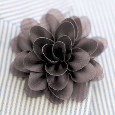 Pfingsrose Blumen Reversnadel In Anthrazit für Männer - Blumen-Reversnadeln