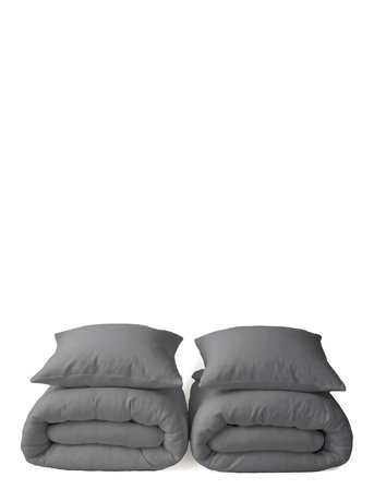 2 X Bedlinen Set - Normal Length Grey The Organic Company