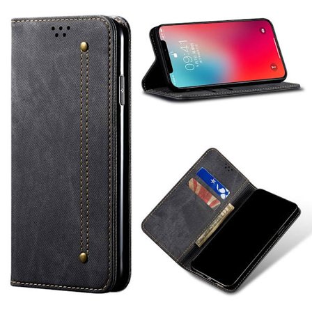 Jeans iPhone 12 Pro Max flip etui - Sort