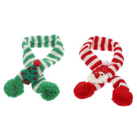 Julhalsduk för husdjur - 6 st stickade vinterhalsdukar för festliga tillfällen