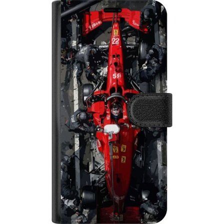 Yhteensopiva Lompakkokotelo Samsung Galaxy A26 Formula 1 Ferrari huolto pysähdys nähtynä ylhäältä mekaanikkojen ympäröimänä punaisella kilpa