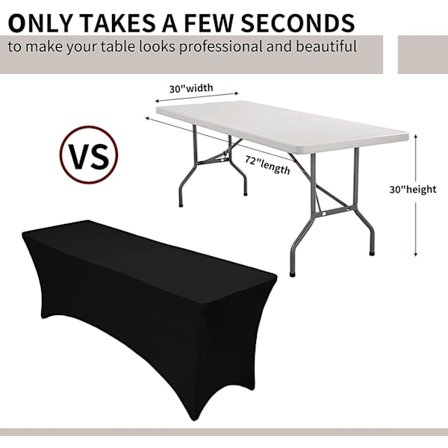 183cm Polyester Stretchduk för Rektangulärt Bord med Elastisk Kant