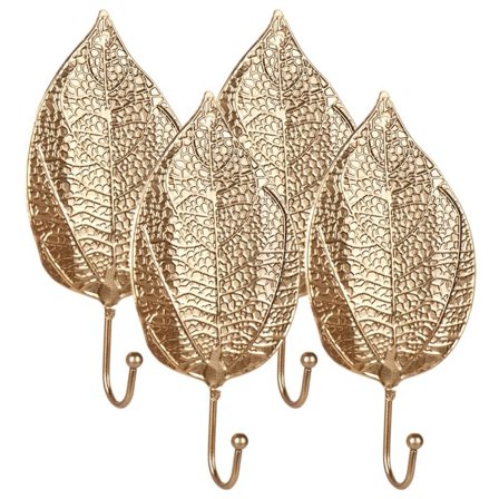 Smidesjärn krok bladform vägghängare Gold G-G